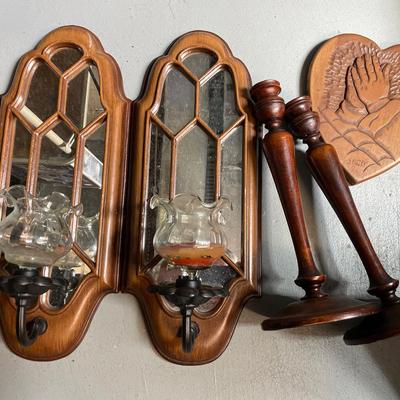 Candle Holders And Heart Plaque