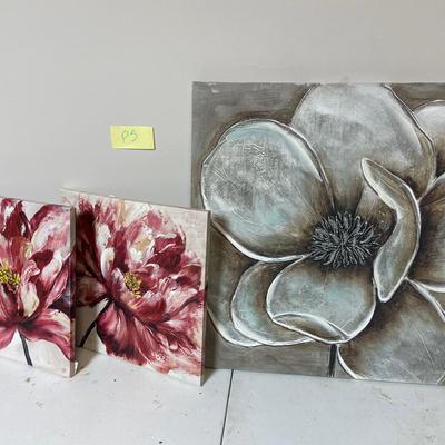 Three Floral Canvas Prints