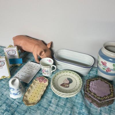 Lot Of Ceramics Including A Pig