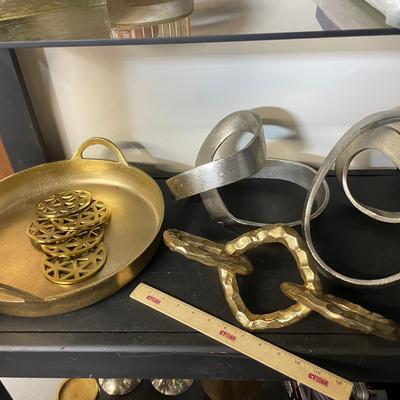 Lot Of Contemporary Decor Including Metal Chain Links