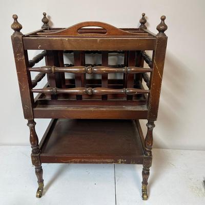 Vintage Wood Magazine Rack