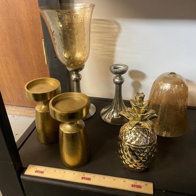Contemporary Decor Including Pineapple Candle