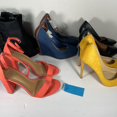 Lot Of 5 Pairs Of Solid Color High Heels Size 5.5-6
