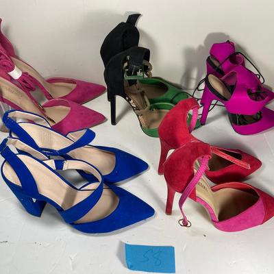 Lot Of 5 Pairs Of Sold Color High Heels Size 6