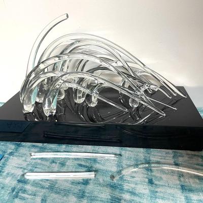 VINTAGE GUYOL CRYSTAL GREAT BARRIER REEF SCULPTURE