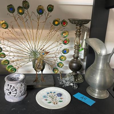Lot Of Various Decor Including A Peacock