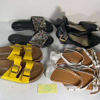 Lot Of 4 Pairs Of Womens Sandals Sizes 6, 7, 9