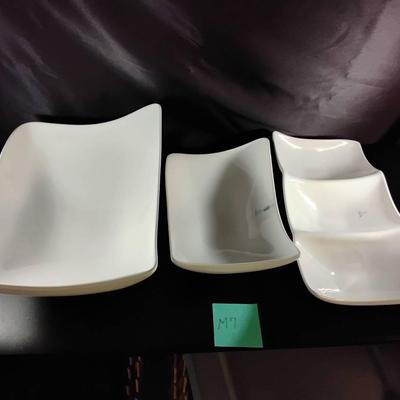 3 Large Ceramic Serving Dishes, Made In Portugal 