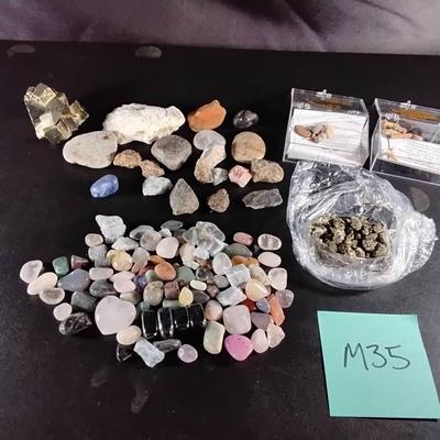 Lot Of Mineral Rocks And Fossils