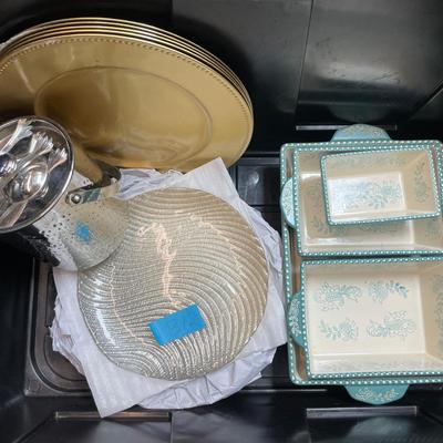 Lot Of Housewares Including Gold Chargers