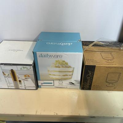 Three Boxes Of Kitchen Glass Items