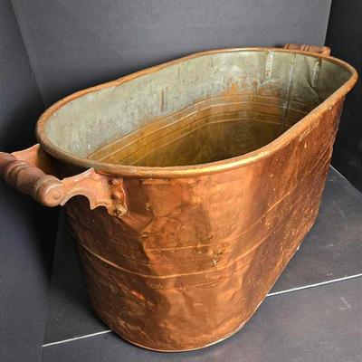 Rochester Rigid Bottom Copper Wash Tub - 29x15x12"