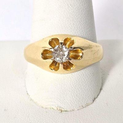 14K Gold .5 Carat Brilliant Cut Diamond Ring - Size 11.75