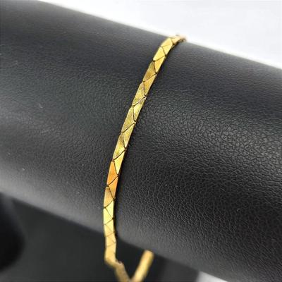 14K Gold 7.25" Cobra Chain Bracelet