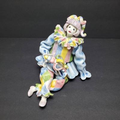 Vintage Porcelain Pierrot Clown Doll – Made in Italy for Gump’s San Francisco – 4x6x5"