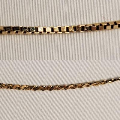 14K Gold Chain 25" & 18" Necklaces (2)