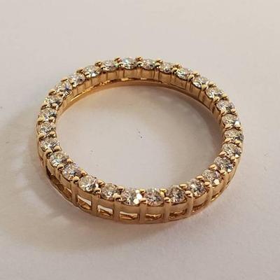 14K Gold Diamond Circle Pendant