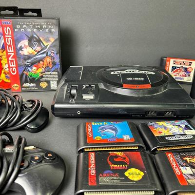 SEGA Genesis 16-Bit Console with Controllers & Games – Untested, No Cords