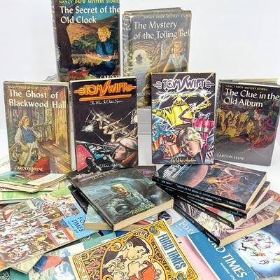 Nancy Drew Books 1940s, Tom Swift Books 1980s, Ford Times Magazines 1940s-1970s