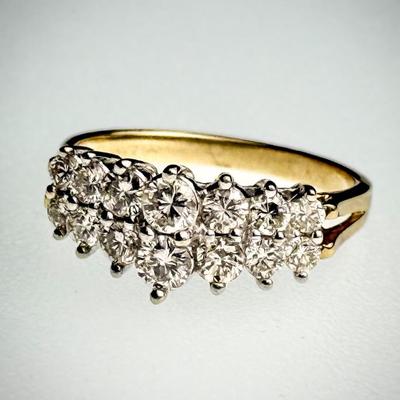 14K Gold Diamond Ring - Size 6.25