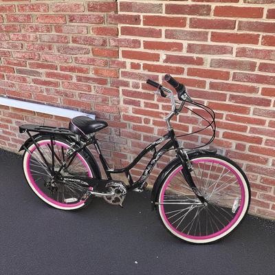 Schwinn Riverside 7-Speed Beach Cruiser Bike - 26" Black & Pink