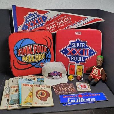 Vintage Washington Redskins, Bullets & More Sports Collectibles