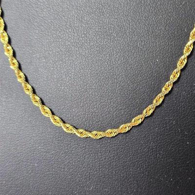 14K Gold 30" 2mm Rope Chain Necklace