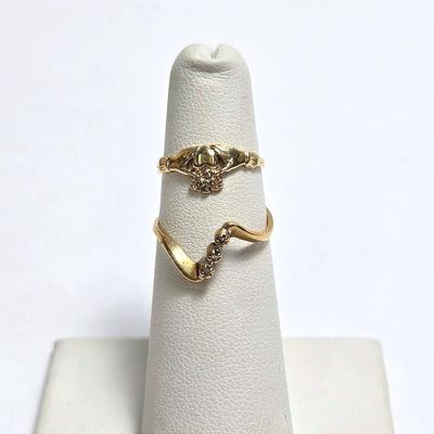 14K Gold Diamond Accent & Claddagh Rings