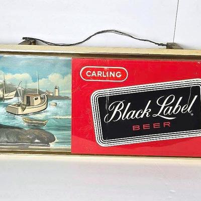 Vintage Carling Black Label Lighted Beer Sign –30x5x10"