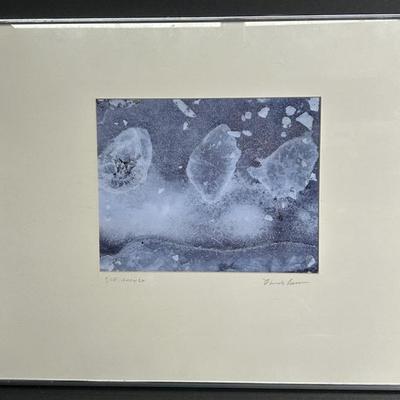 Chuck Bress Signed Black & White Photograph "Ice Amoeba'"  - Framed 20x16