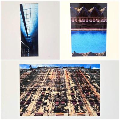 Chuck Bress Photography: Silvers Of Blue Architectural Abstractions (3), Matted 16x20”