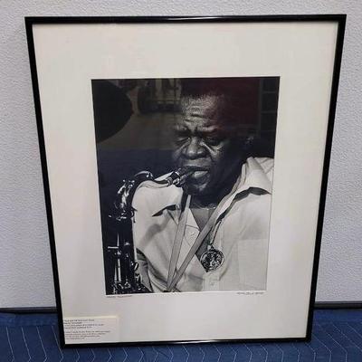 Pat And Chuck Bress Signed Black & White Photo Jazz Great Stanley Turrentine - Framed 16x20