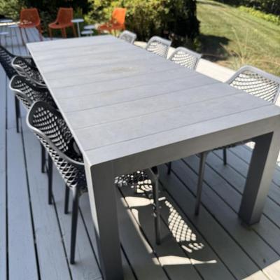 Air XL Extension 9 Piece Dining Set in Dark Gray $1400