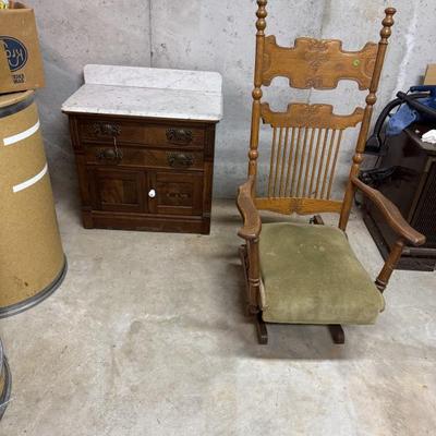 Sale Photo Thumbnail #57: 1800s vintage rocking chair