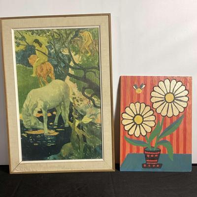 Two Colorful Pieces Of Wall Art
