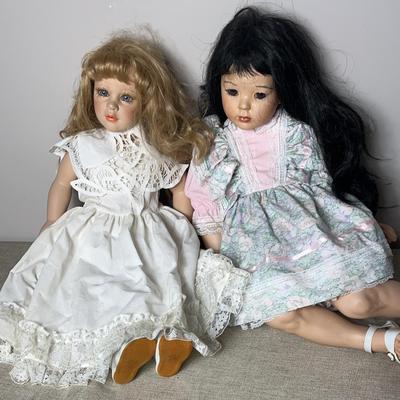 Vintage Porcelain Doll And Doll Made On Italy