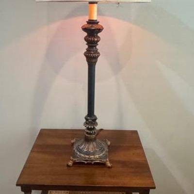 Vintage French Side Table And Table Lamp 