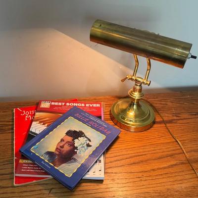 Vintage Brass Piano Light, Billie Holiday Book Another Piano Music Books