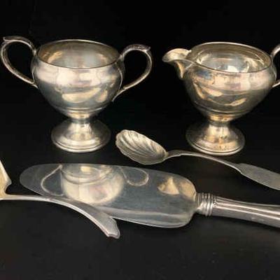 Ct408v sterling cream sugar and accessories