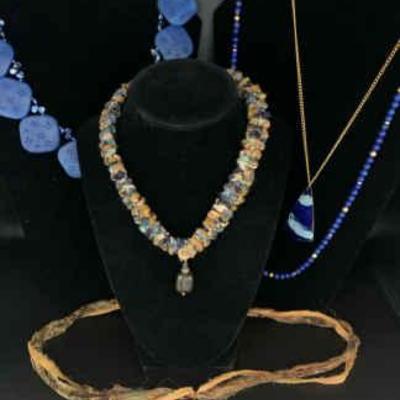 Ct368 blues and tans costume jewelry