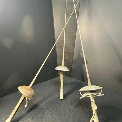 Group of Three Fencing Swords