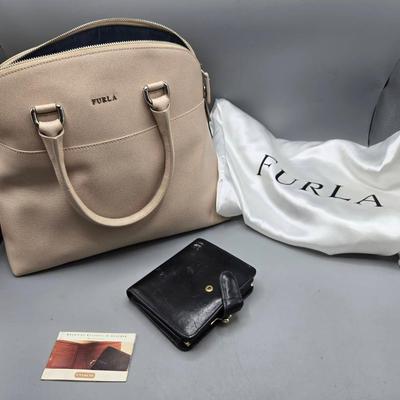 Furla Designer Leather Handbag & Coach Leather Wallet