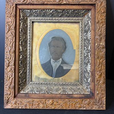 Antique Photograph In Ornate Frame 