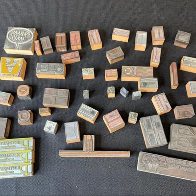 Box Of Advertising Printer’s Type - VA Dairy, Printmaster Envelopes 