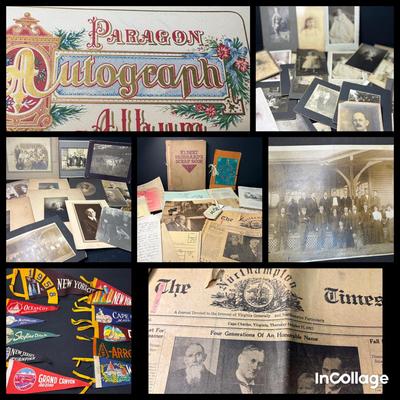 Vintage Ephemera-Letters, Pennants, Bulletins, Photographs 