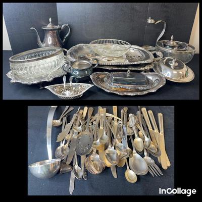 Vintage Silver Serving Dishes And Flatware