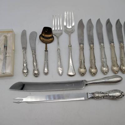 Group Of Sterling Silver Handled Flatware