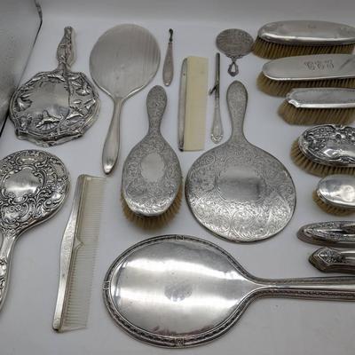 Group Of Sterling Silver Vanity Items