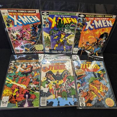 6 Vintage X-Men & New Teen Titans Comic Books
