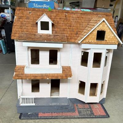Large Two-Story Vintage Dollhouse And Accessories
